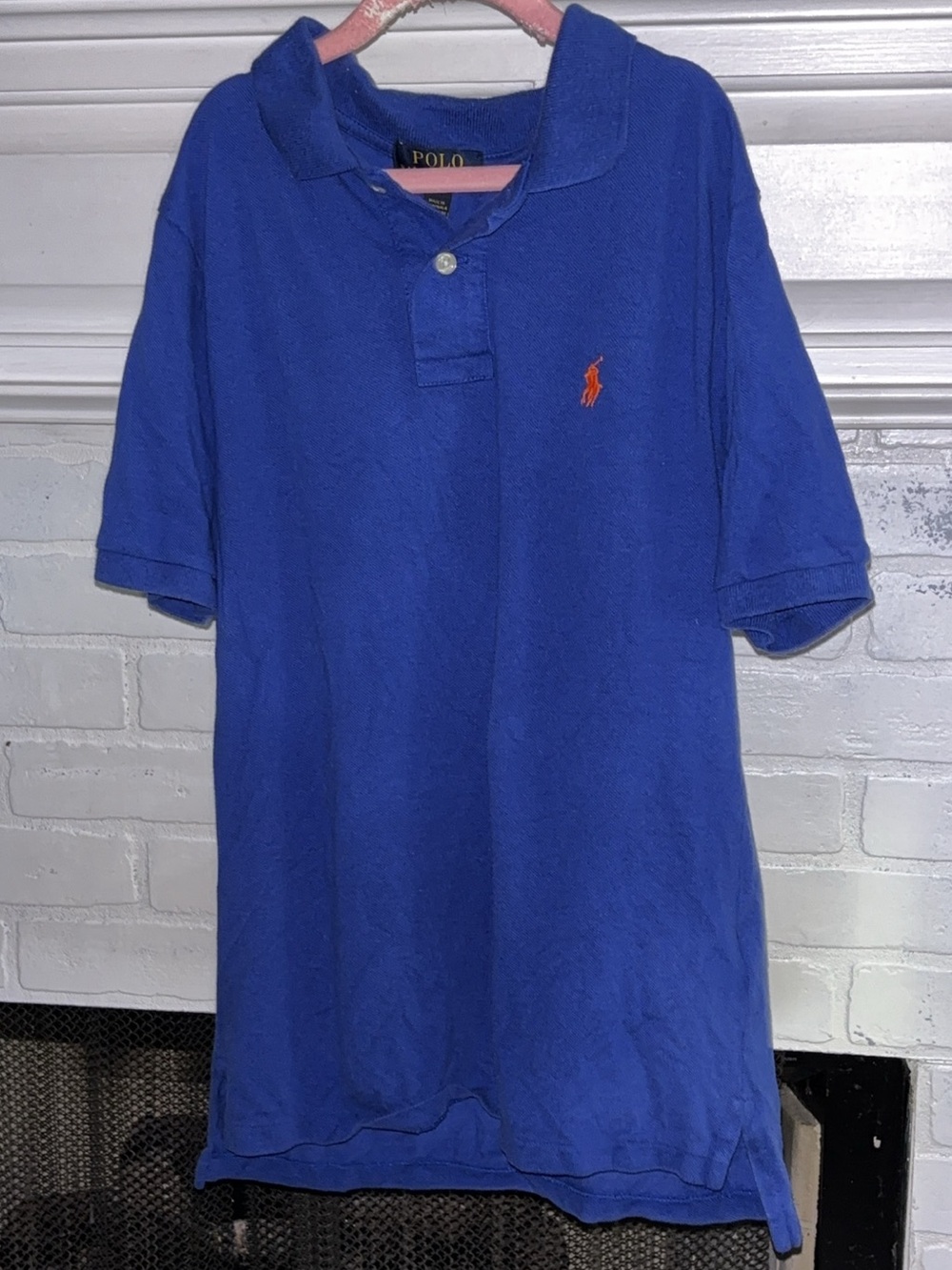 Polo by Ralph Lauren Bright Blue Polo with Orange Pony Youth Medium 10/12